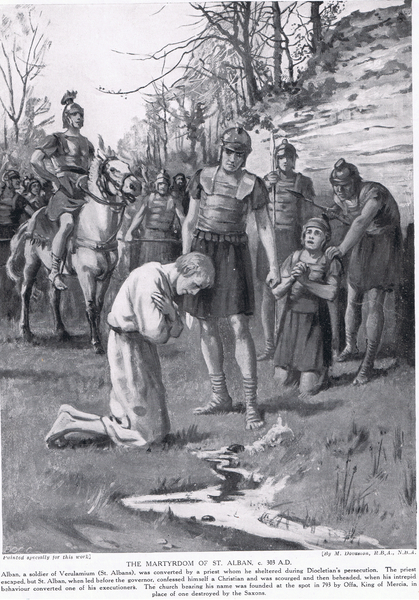 The Martyrdom of St. Alban, illustration from Hutchinsons History of the Nations von Margaret Dovaston