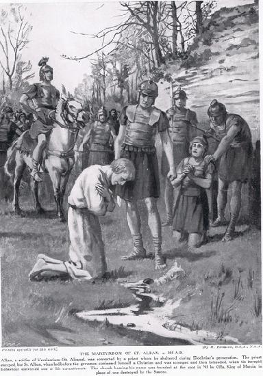 The Martyrdom of St. Alban, illustration from Hutchinsons History of the Nations