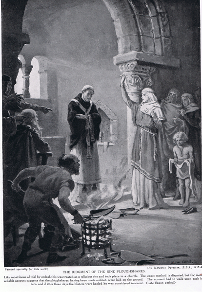 The Judgement of Nine Ploughshares, illustration from Hutchinsons History of the Nations von Margaret Dovaston