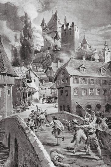 The Burning of the Castle of Wadenschwyl in 1804