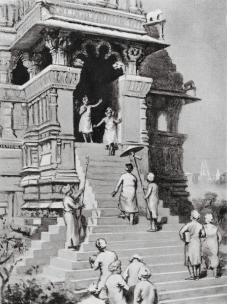 Kirtivarman Chandella visits his Temple at Khajurahu, AD 1065 von Margaret Dovaston