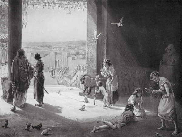 Sangar of Carchemish receiving Ashur-nasir-pal III von Margaret Dovaston