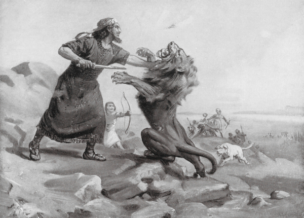 Tiglath-pileser I slaying a Lion von Margaret Dovaston