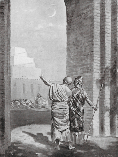 Ur-Engur inspecting the Temple of the Moon-God in Course of Construction von Margaret Dovaston