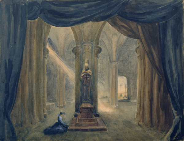 Stage design for Alexander Dargomyzhskys The Stone Guest von Margarita Genrichovna Genke-Shifrina