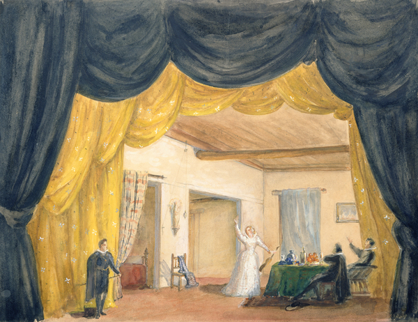 Stage design for Aleksandr Sergeyvich Dargomyzhskys opera The Stone Guest von Margarita Genrichovna Genke-Shifrina