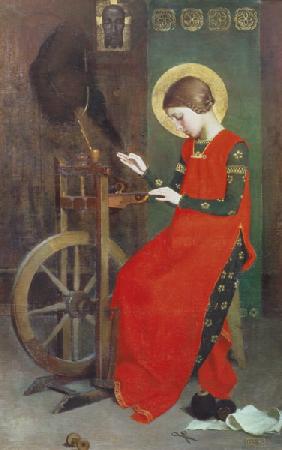 St. Elisabeth von Ungarn spinnen Wolle für die Armen