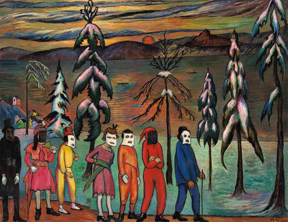 Masques de village (Masken aus dem Dorf) von Marianne von Werefkin