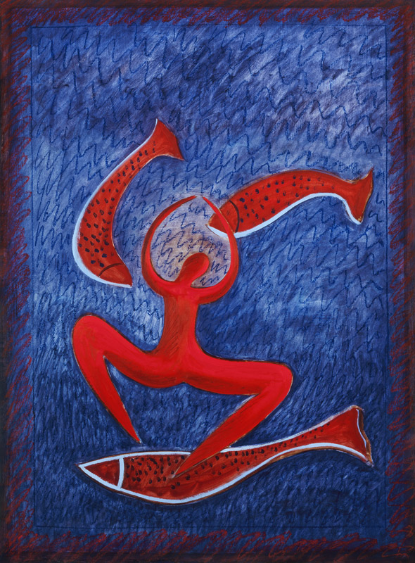 Charmeuese de Requins, 1991 (oil on paper)  von Marie  Hugo