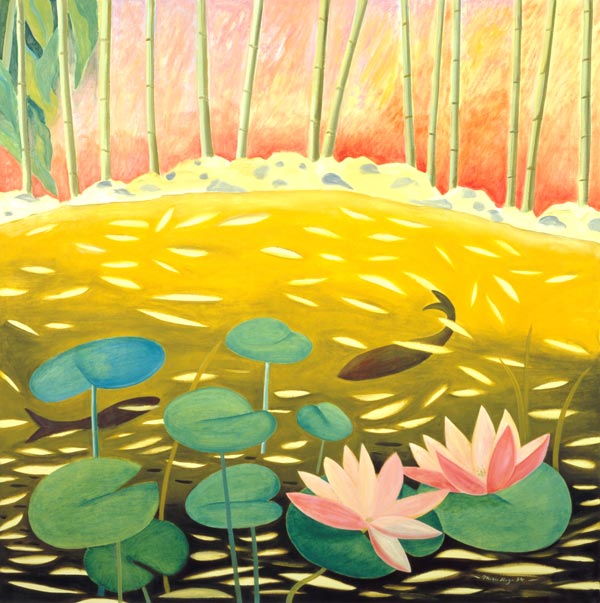 Water Lily Pond III, 1994 (oil on canvas)  von Marie  Hugo