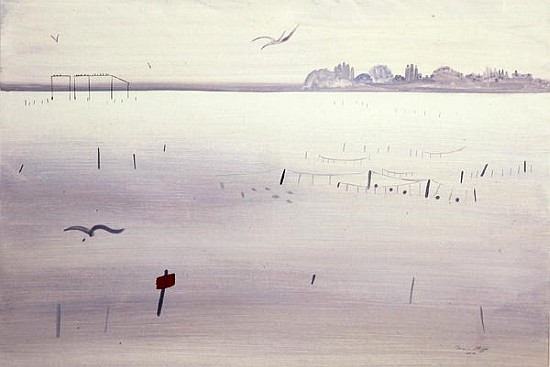 L''Etang sous la Pluie, 1987 (gouache on paper)  von Marie  Hugo
