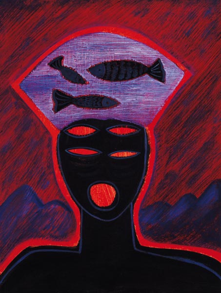 Prince du Feu, 1992 (oil on board)  von Marie  Hugo