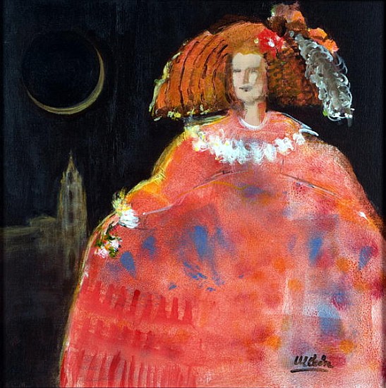 Menina and Cathedral (oil & acrylic on canvas)  von Marisa  Leon