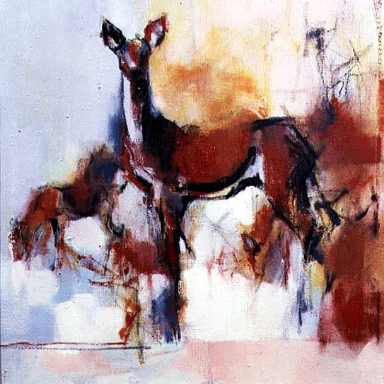 Hinds in winter von Mark  Adlington