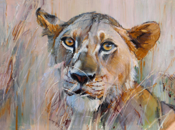 Young Lion in the Grass von Mark  Adlington