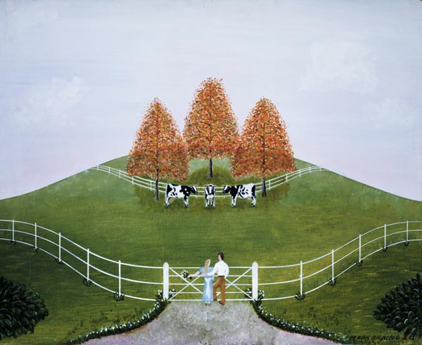 A Pastoral Landscape, 1980 (oil on board)  von Mark  Baring