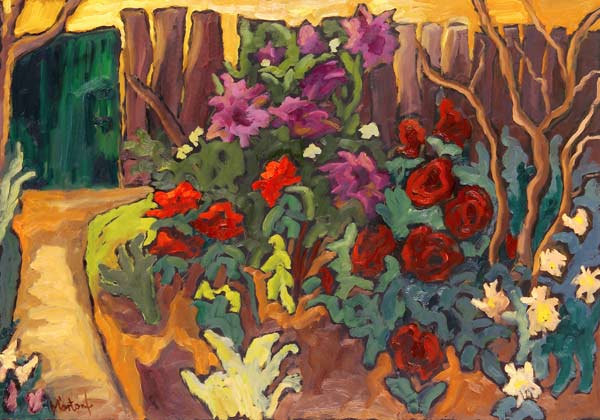 Mum''s Garden, 2003 (oil on board)  von Marta  Martonfi-Benke