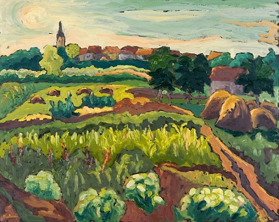 Suburban Gardens, 2005 (oil on board)  von Marta  Martonfi-Benke