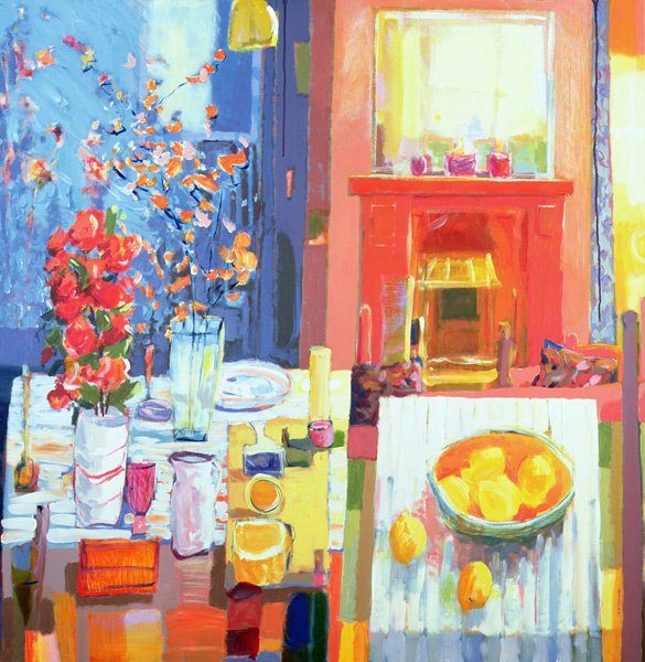 Two Tables, 2001 (acrylic on canvas)  von Martin  Decent