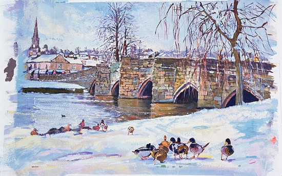 Bakewell Bridge, 1998 (gouache)  von Martin  Decent