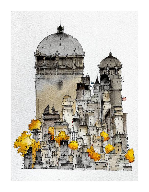 City with trees von Martin Lachmair