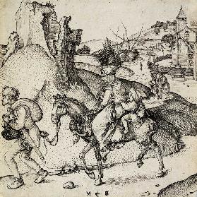 Bauernfamilie auf dem Weg zum Markt