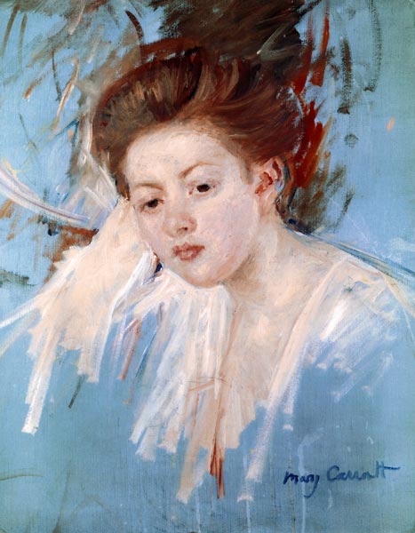 Head of a Young Girl von Mary Stevenson Cassatt