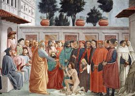 Masaccio,  Auferweckung des Sohnes Theoph