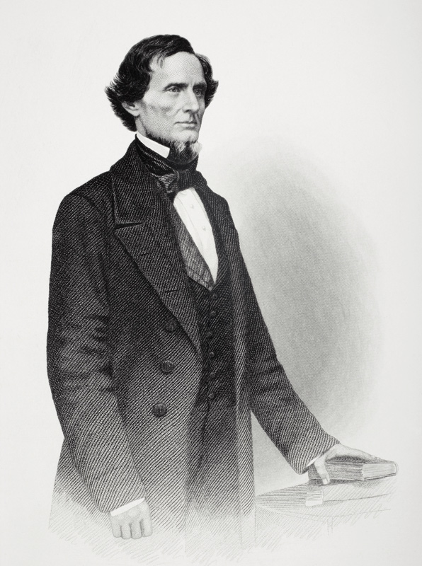 Portrait of Jefferson Davis (1808-1889) (litho) von Mathew Brady