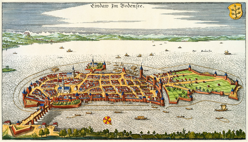 Lindau, Stadtansicht von Matthäus Merian der Ältere