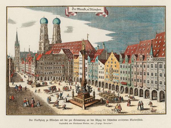 München, Marienplatz von Matthäus Merian der Ältere