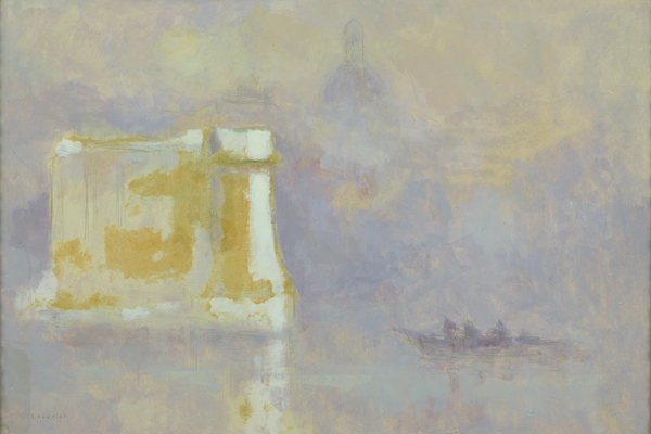 White stack surrounded by mist von Maurice Louvrier