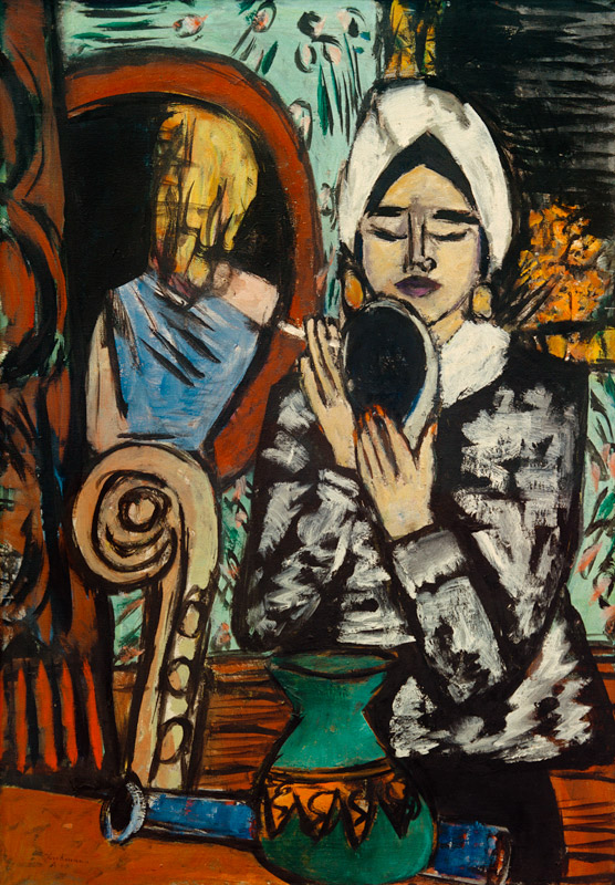 Dame mit Spiegel von Max Beckmann