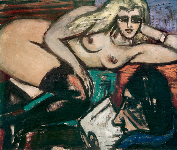 Der Brief, Liegender Halbakt von Max Beckmann