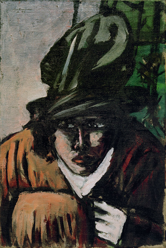 Frau mit Hut und Muff von Max Beckmann