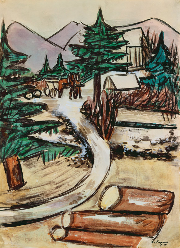 Holzerweg bei Ohlstadt. 1934. von Max Beckmann