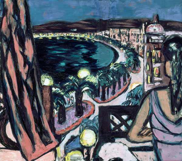 Promenade des Anglais (Nice vom Hotel bei Nacht) von Max Beckmann