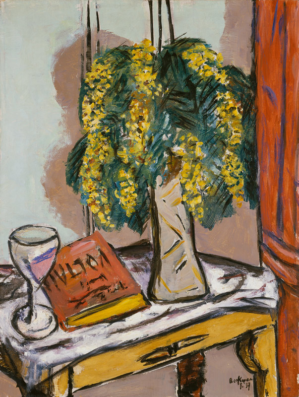 Stillleben mit Mimosen von Max Beckmann