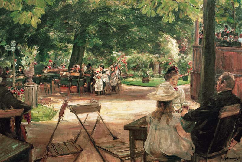 Restaurationsgarten - Biergarten in Leiden (In den Zelten) von Max Liebermann