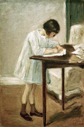 Die Enkelin beim Schreiben