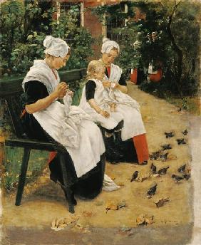 Amsterdam Orphans in the Garden, 1885 (oil on canvas)