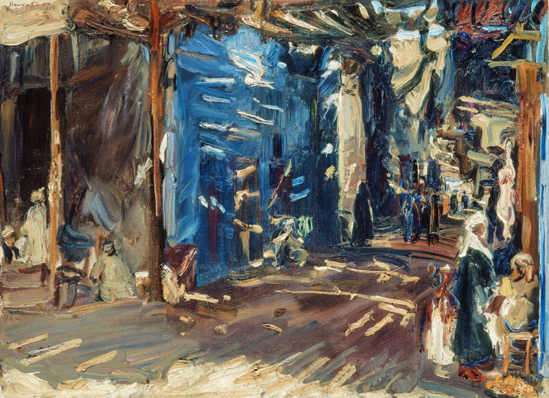 Bazarstrasse in Assuan von Max Slevogt