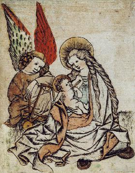 Maria mit dem Kind und einem Engel