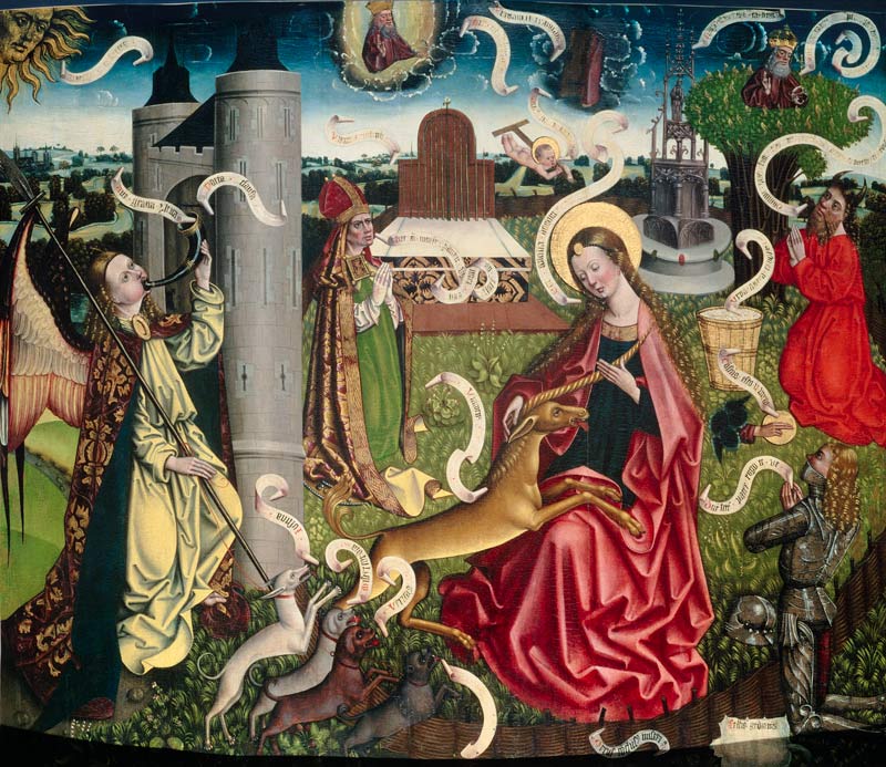 Verkündigung Mariae (mit dem Einhorn) von Meister (Fränkischer)