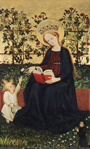 Die Erdbeermadonna von Meister (Oberrheinischer)