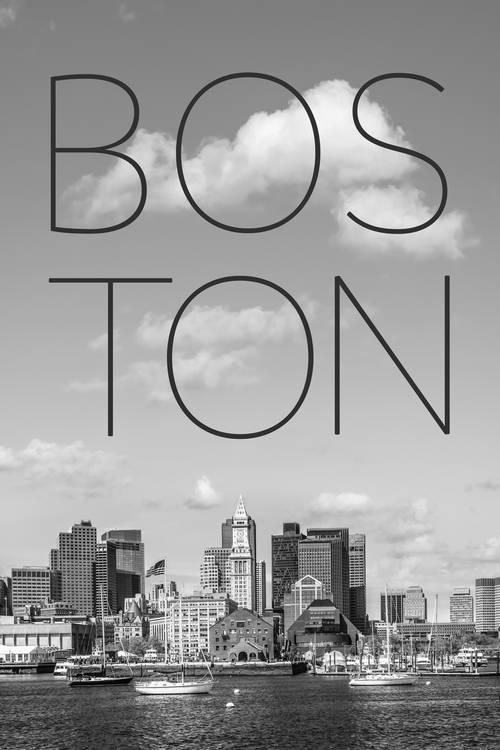 BOSTON Skyline North End & Financial District | Text & Skyline von Melanie Viola