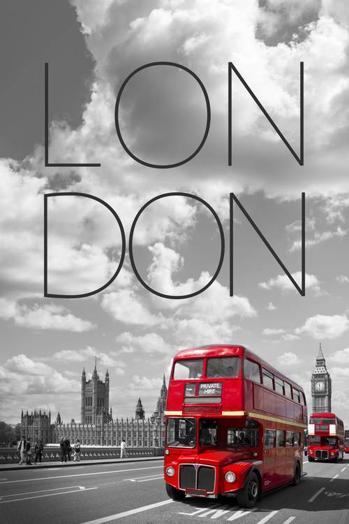 Rote Busse in London | Text & Skyline von Melanie Viola