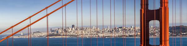 SAN FRANCISCO Golden Gate Bridge – Panorama von Melanie Viola