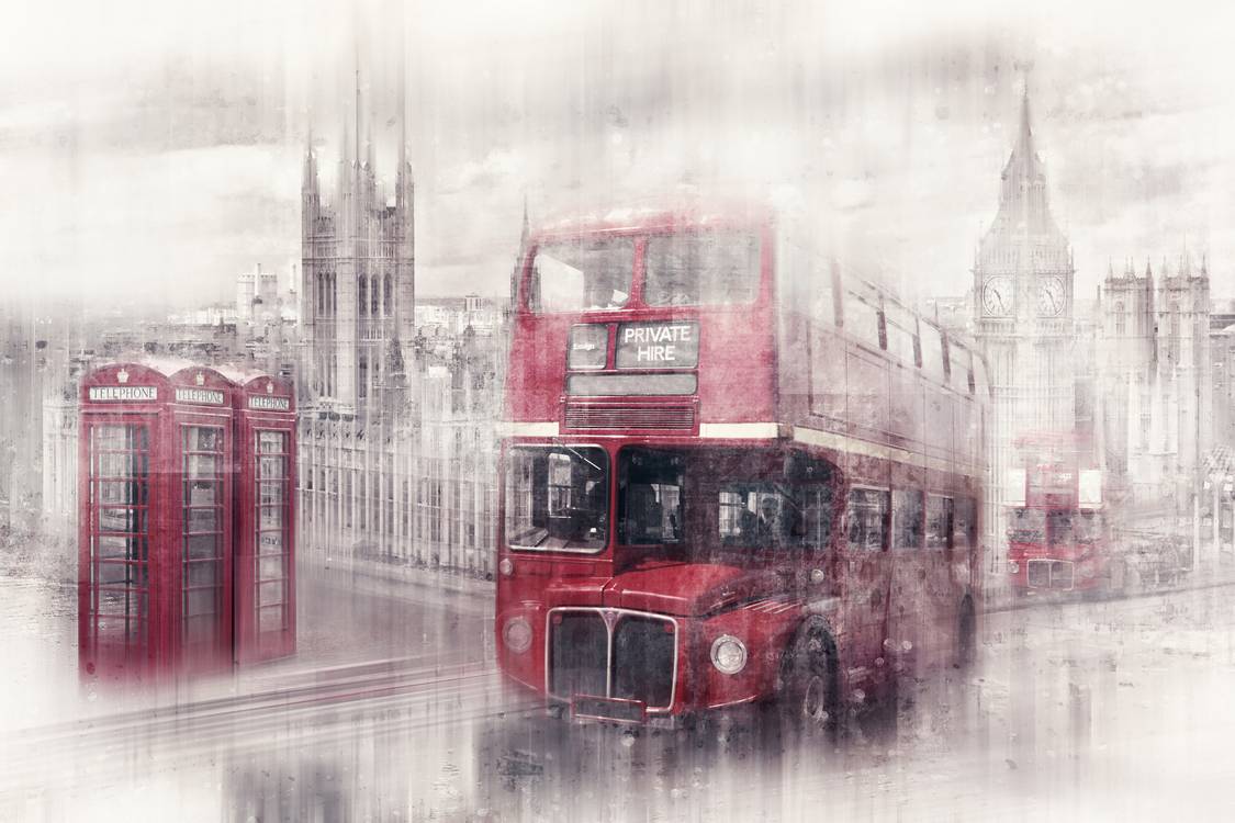 Stadt Kunst LONDON Westminster Collage  von Melanie Viola