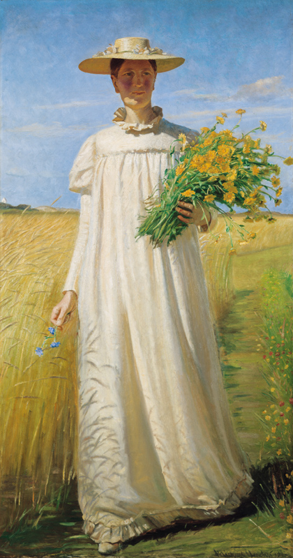 Anna Ancher returning from Flower Picking von Michael Peter Ancher